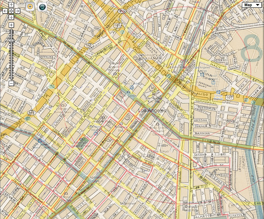 Old Street Maps Of Los Angeles Los Angeles Past: Historical Map Overlays At Ucla.edu